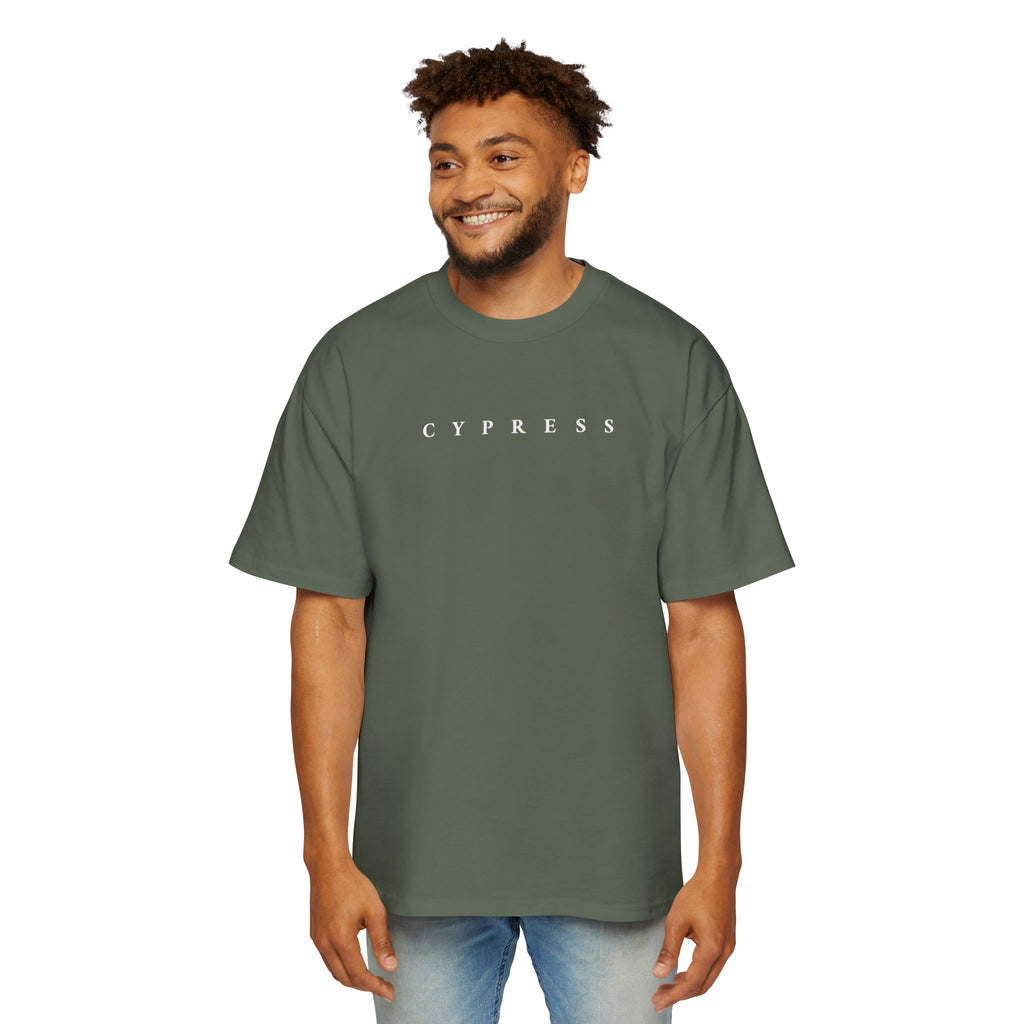 Cypress Minimalist Oversized Tee — Men's Relaxed Olive Graphic Shirt