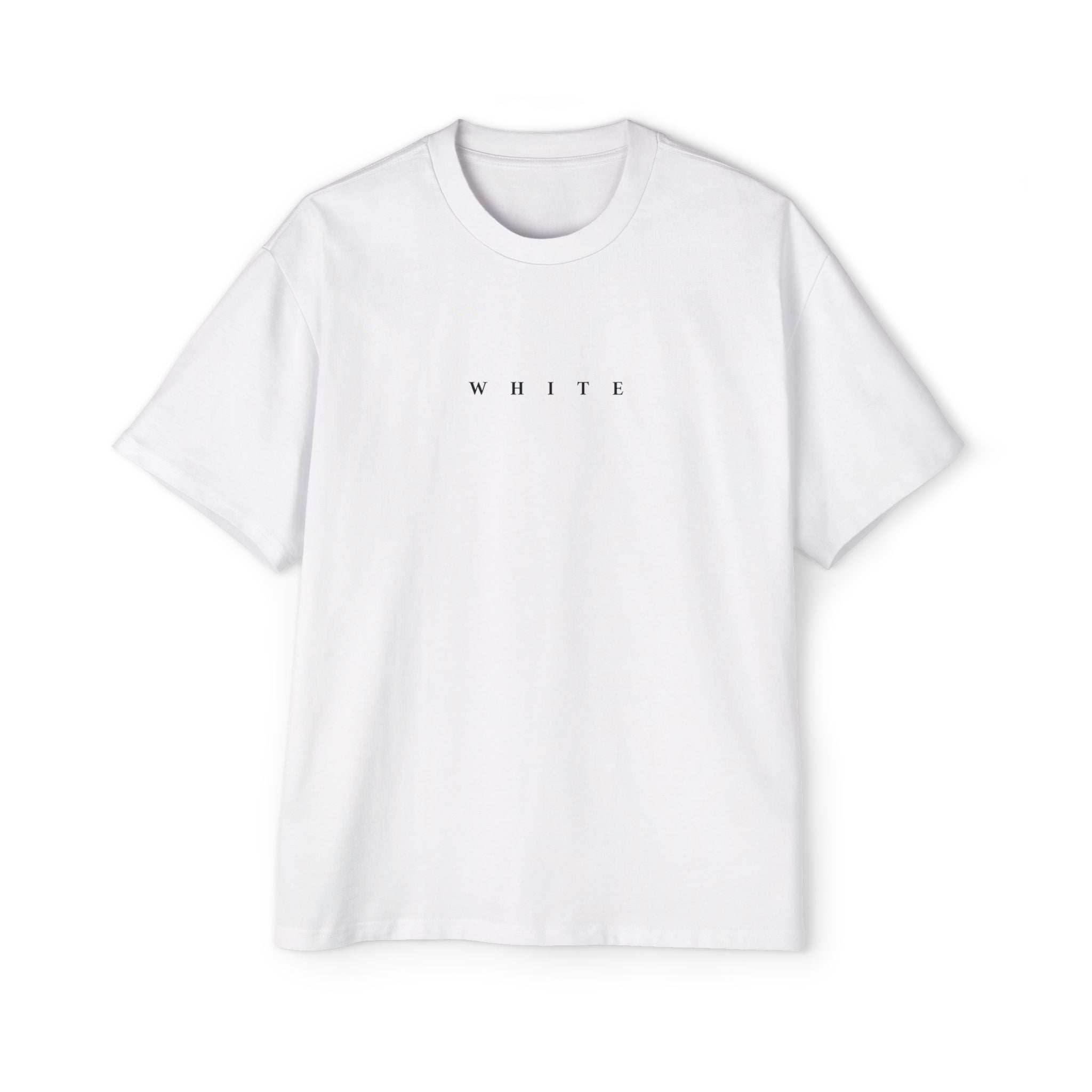 Minimalist 'WHITE' Oversized Tee — Men's Casual Graphic Shirt