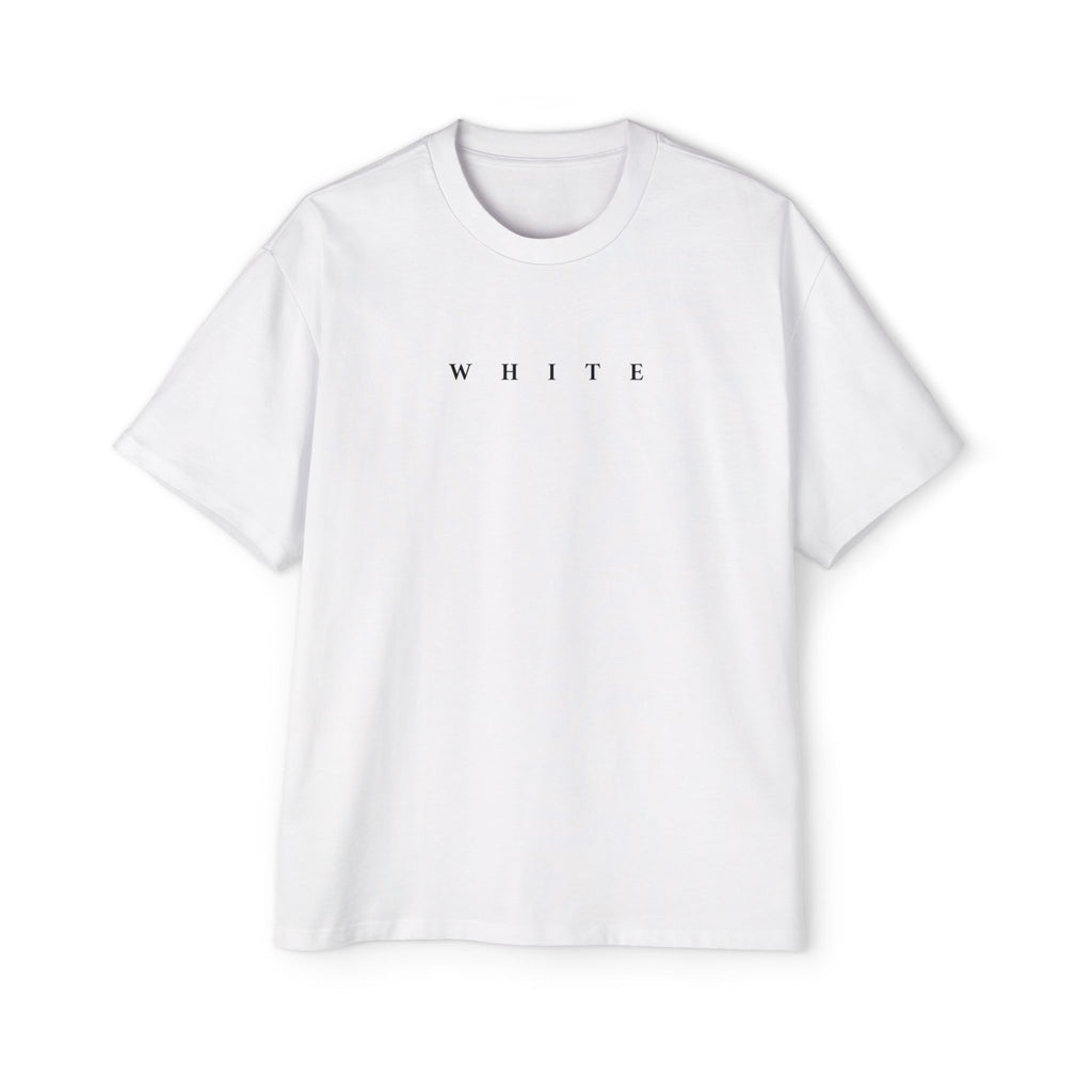 Minimal 'WHITE' Oversized Tee — Men's Casual Graphic T-Shirt