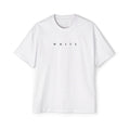 Minimal 'WHITE' Oversized Tee — Men's Casual Graphic T-Shirt