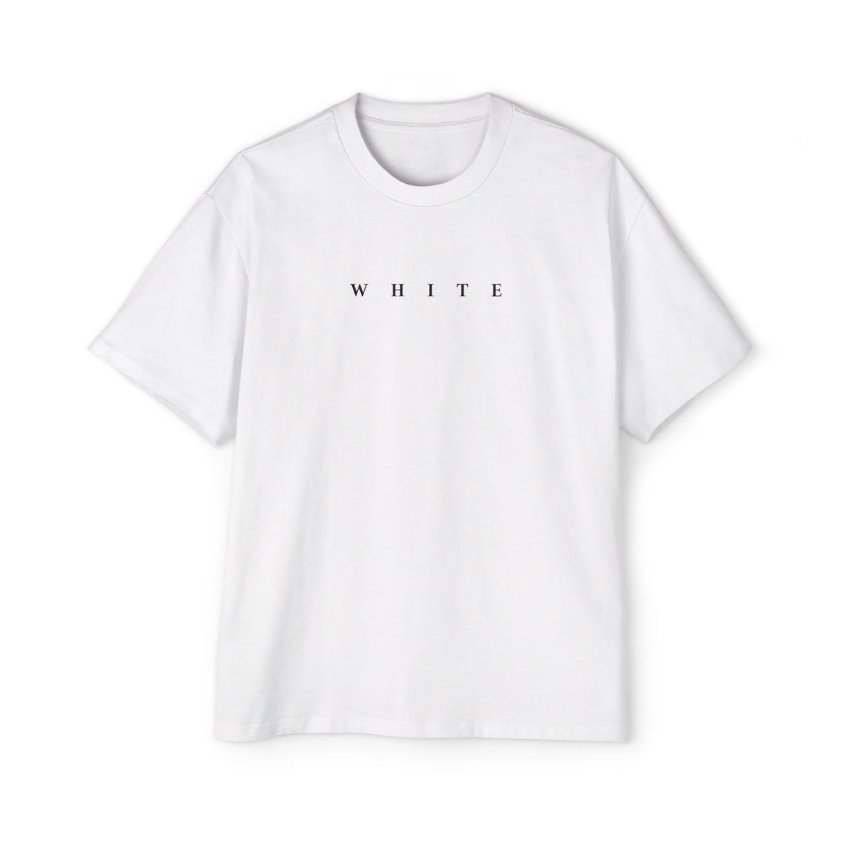 Minimal 'WHITE' Oversized Tee — Men's Casual Graphic T-Shirt