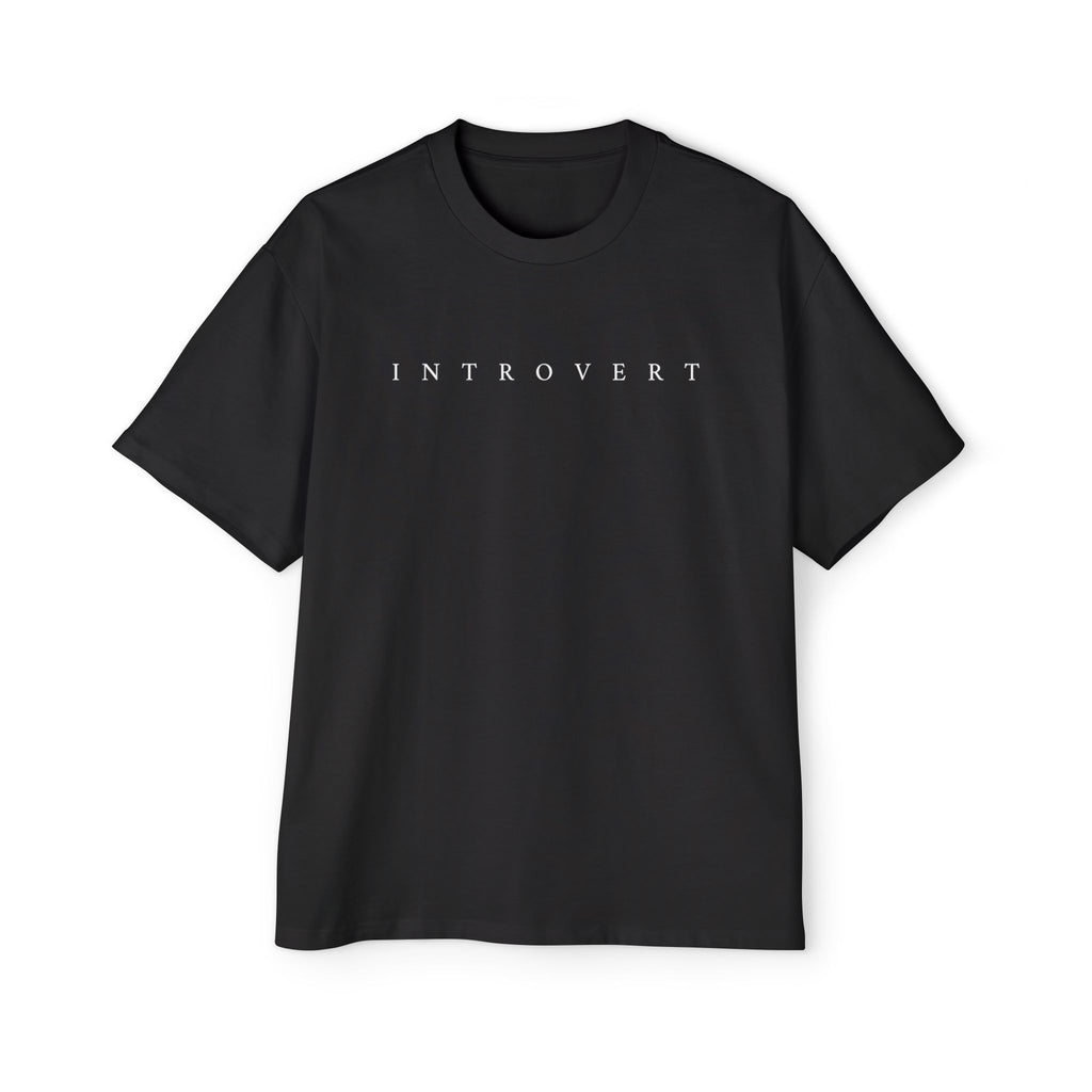 Introvert Graphic Tee - Minimal Black Oversized Men's Shirt