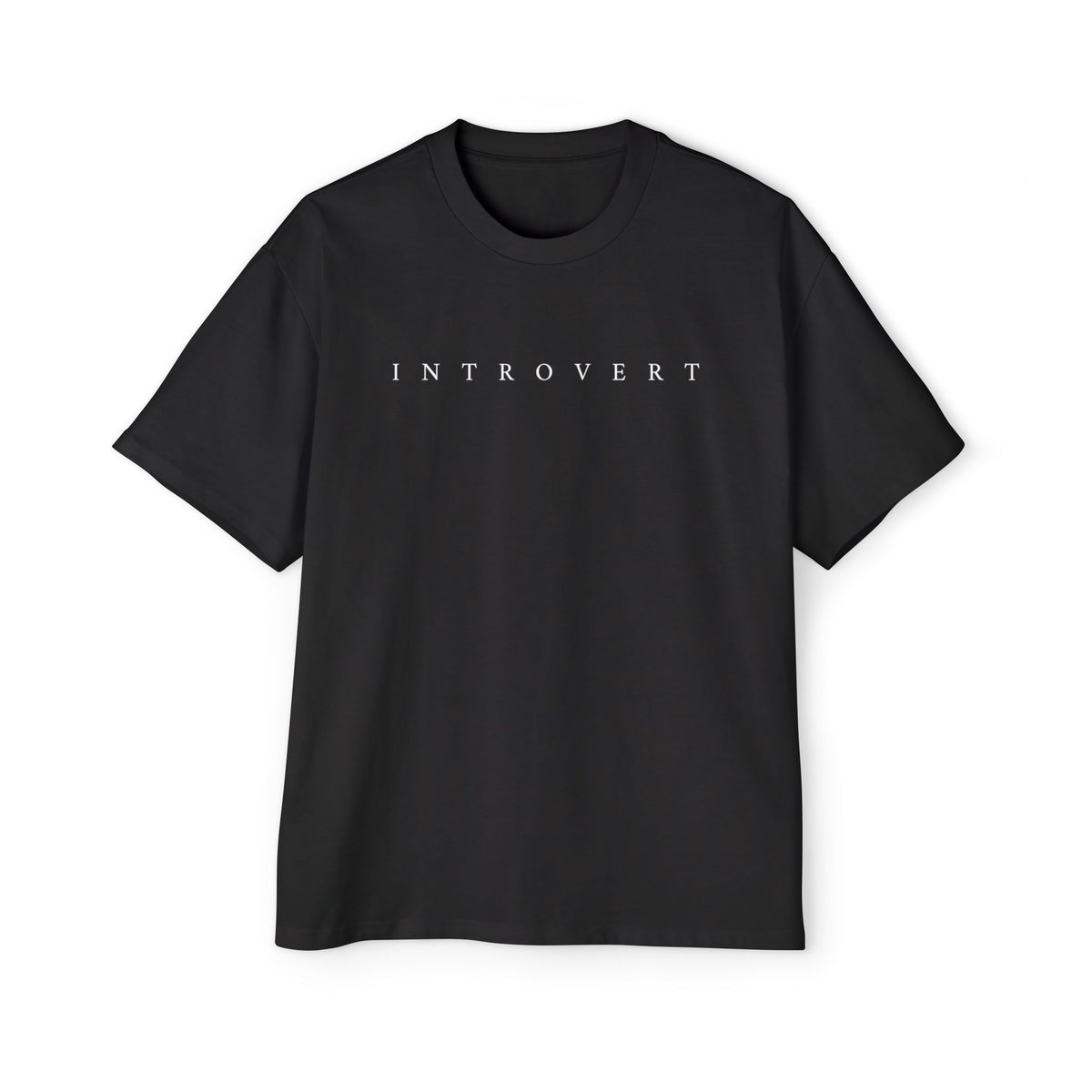 Introvert Graphic Tee - Minimal Black Oversized Men's Shirt